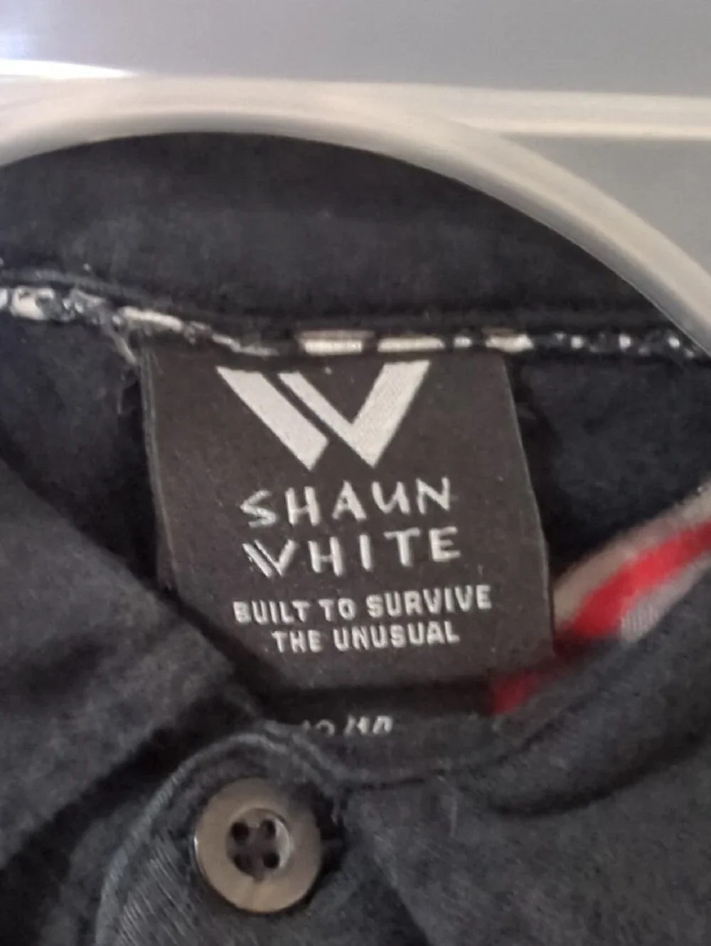 Boy's Shaun White Black Polo with Red & White Stripes